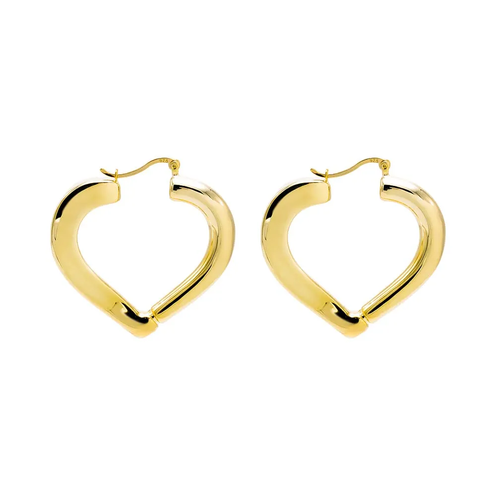 Solid V Shape Open Hoop Earring