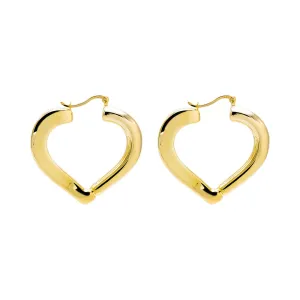 Solid V Shape Open Hoop Earring