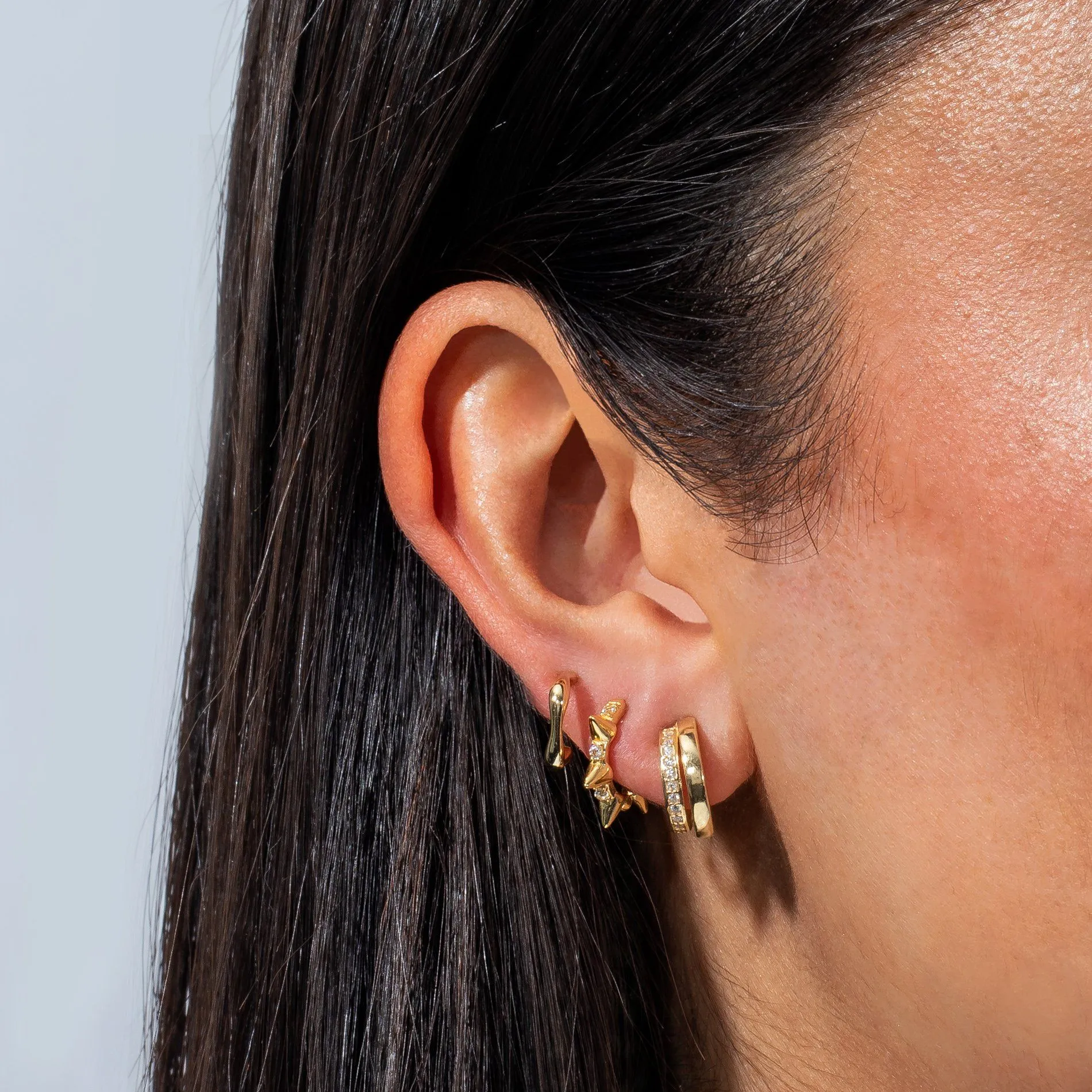 Solid/Pavé Hoop Earring