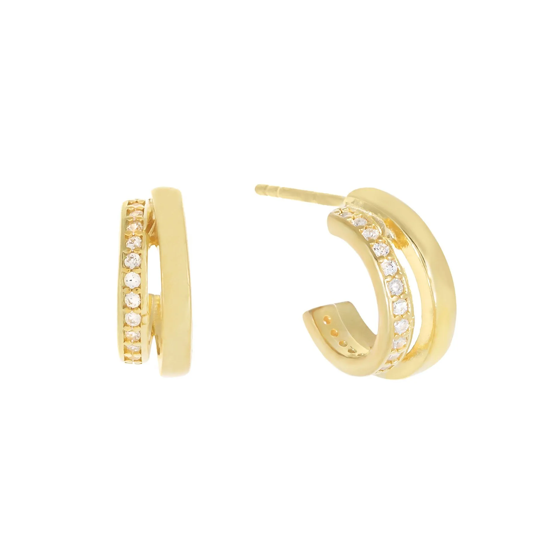 Solid/Pavé Hoop Earring