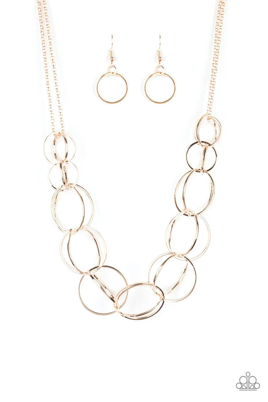 Space Walk Rose Gold Paparazzi Necklace