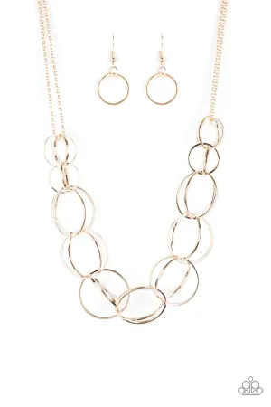 Space Walk Rose Gold Paparazzi Necklace
