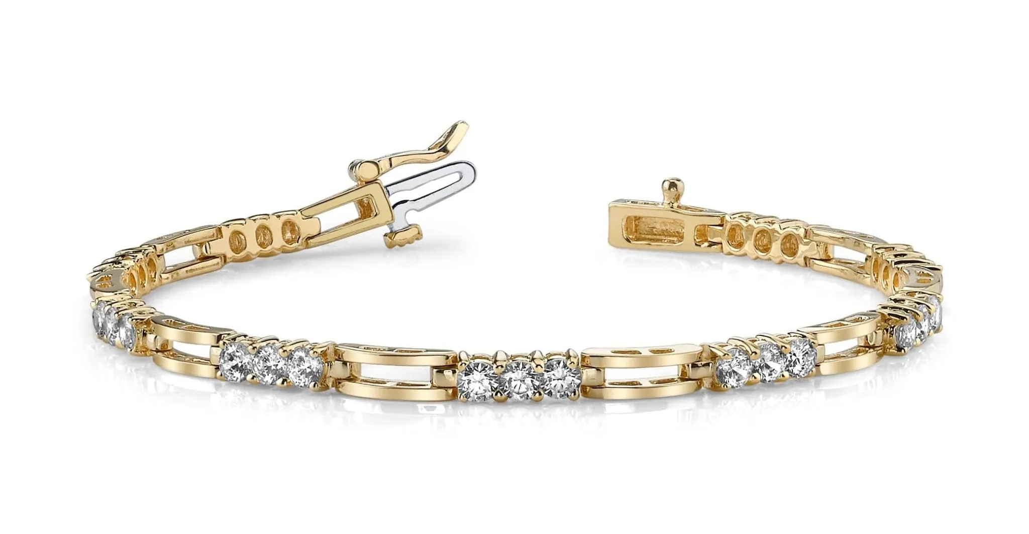 Sparkling Triple Lab-Grown Diamond Bracelet with 1.40 ct.(finished) 2.5mm
