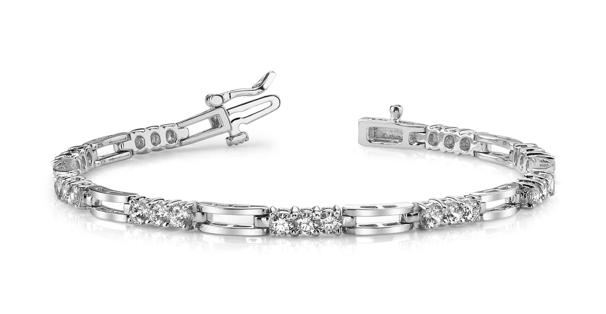 Sparkling Triple Lab-Grown Diamond Bracelet with 1.40 ct.(finished) 2.5mm