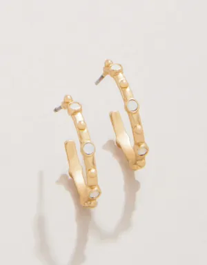 Spartina - Earrings - Bristol Hoop - 20mm White Opal
