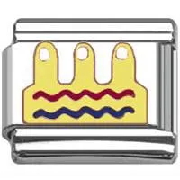 Stainless Steel 9mm Shiny Birthday Cake Link for Italian Charm Bracelet