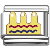 Stainless Steel 9mm Shiny Birthday Cake Link for Italian Charm Bracelet