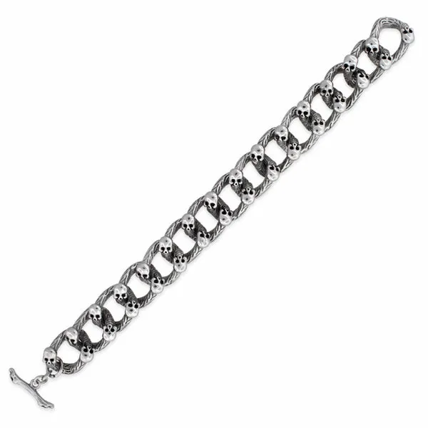 Stainless Steel Branch Skull Link Bracelet