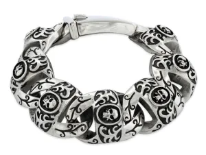 Stainless Steel Marina Skull Link Bracelet