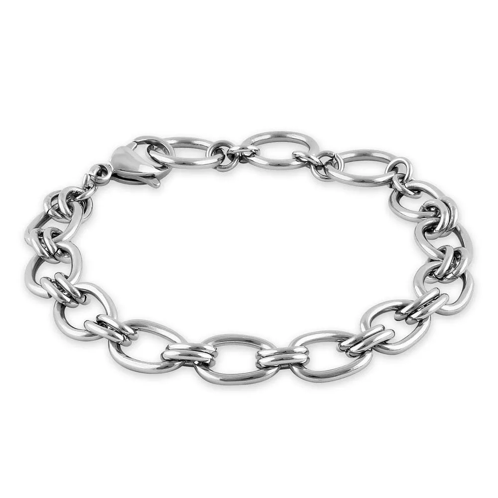 Stainless Steel Oval Link Bracelet