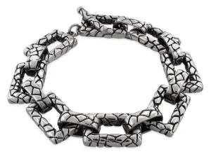 Stainless Steel Reptile Pattern Link Bracelet