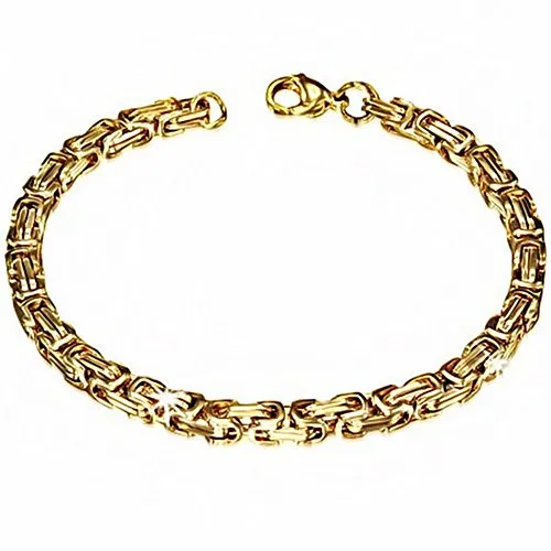 Stainless Steel Silver-Tone Mens Link Chain Bracelet
