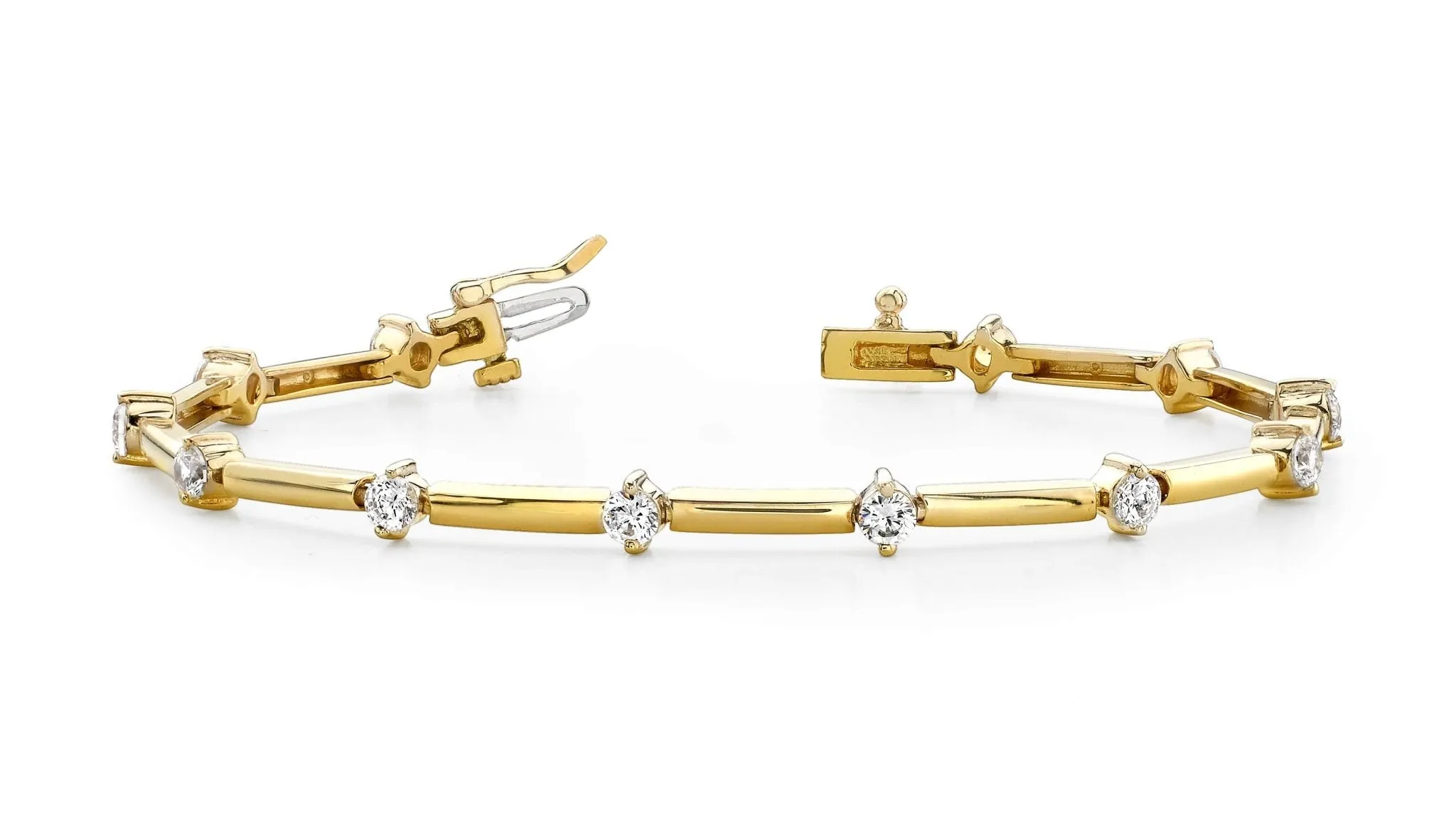Starburst Solid Link Lab-Grown Diamond Bracelet with 3.00 ct.(finished) 4mm
