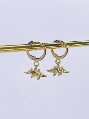Stegosaurus Dino Huggie Earrings