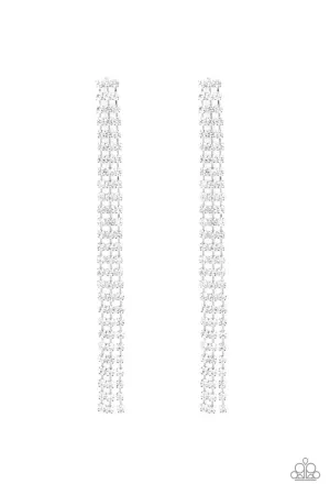 Stellar Starlight White Paparazzi Earrings