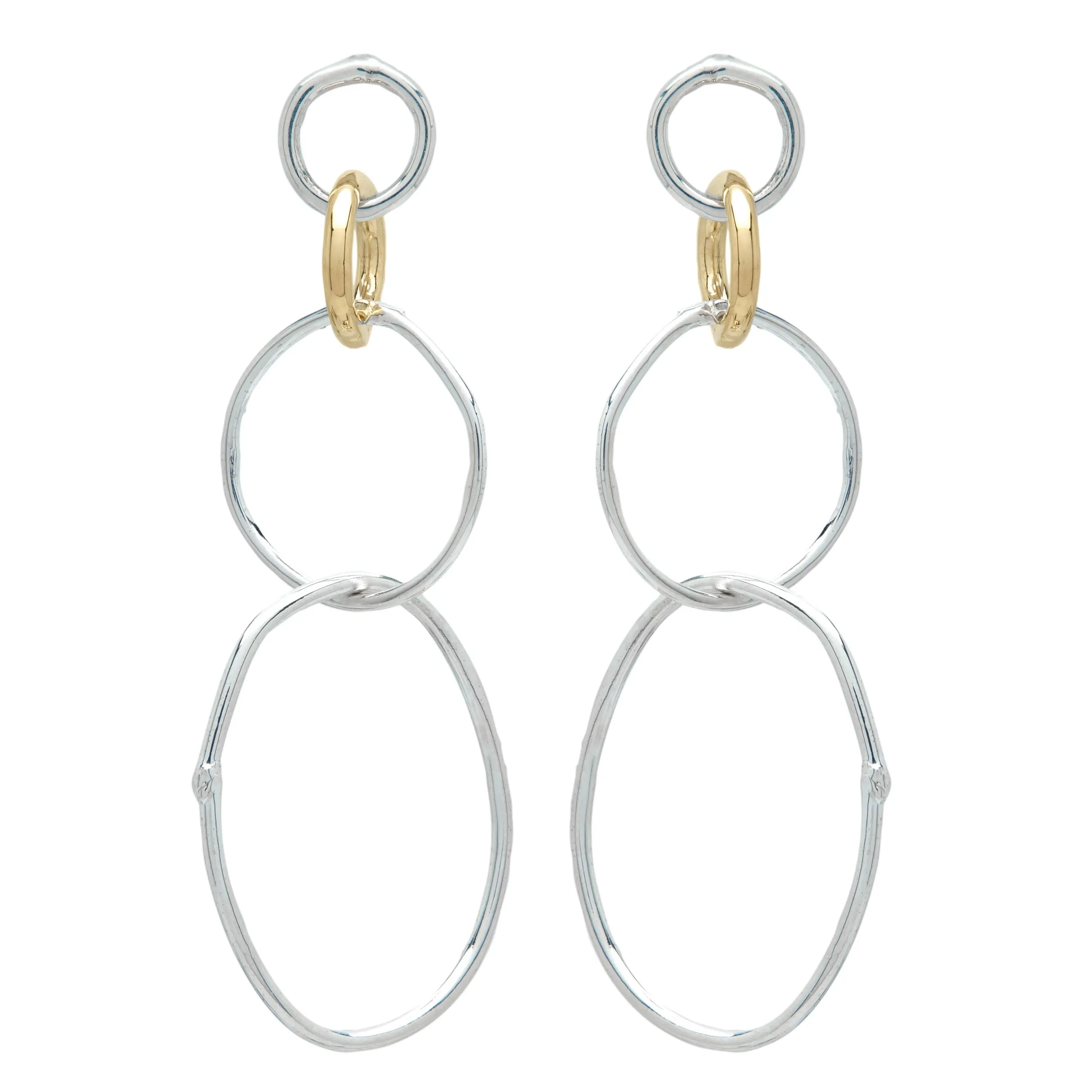 Sterling & Gold Drop Earrings