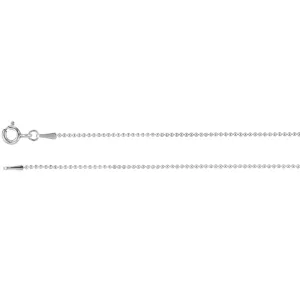 Sterling Silver 1mm Bead 7" Chain