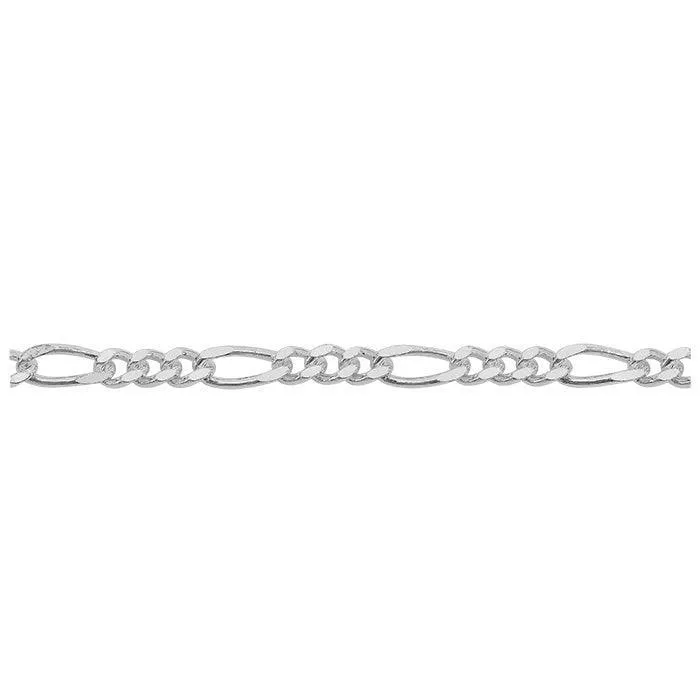 Sterling Silver 3.8mm Figaro Link Italian Bracelet