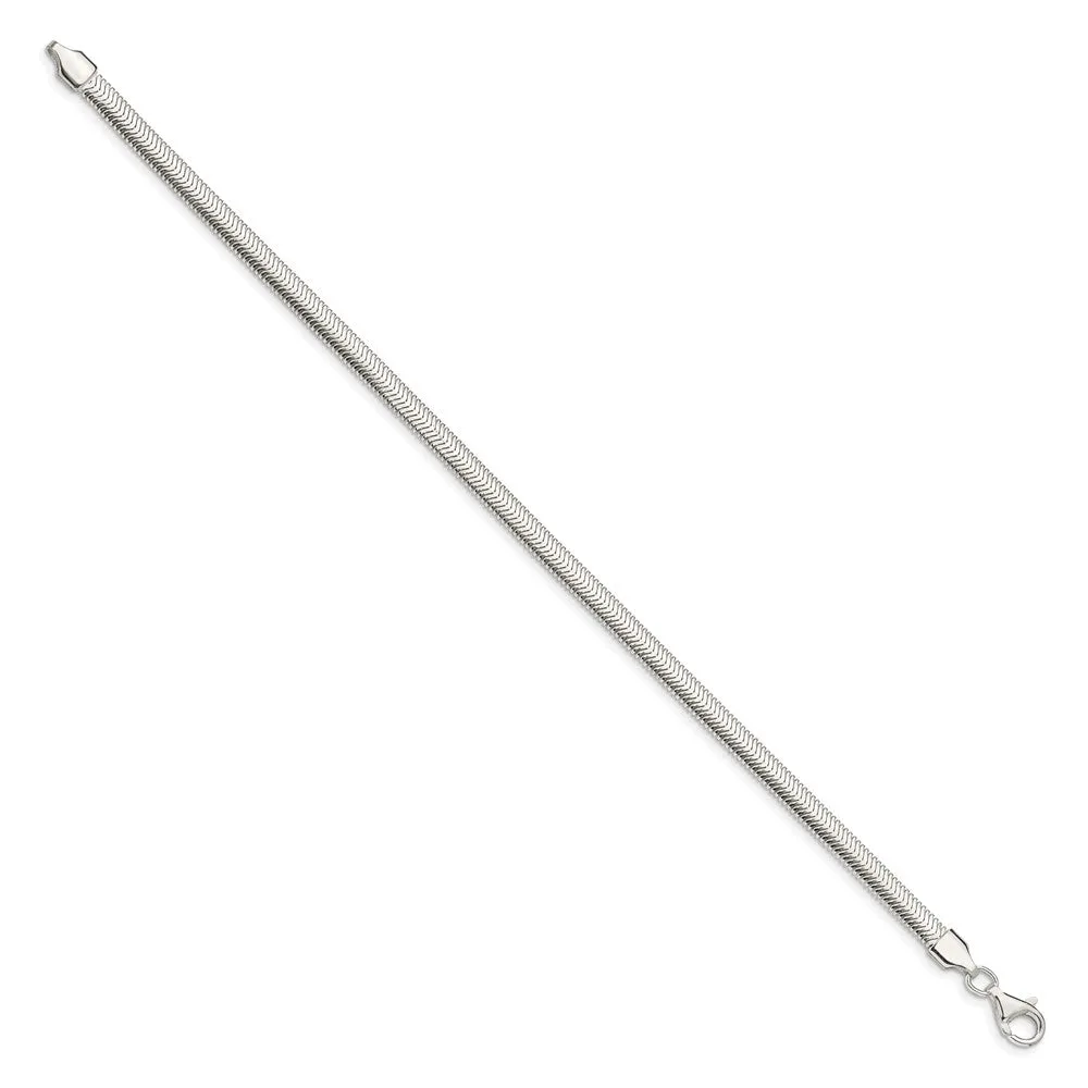 Sterling Silver 4.2mm Flat Oval Snake Chain