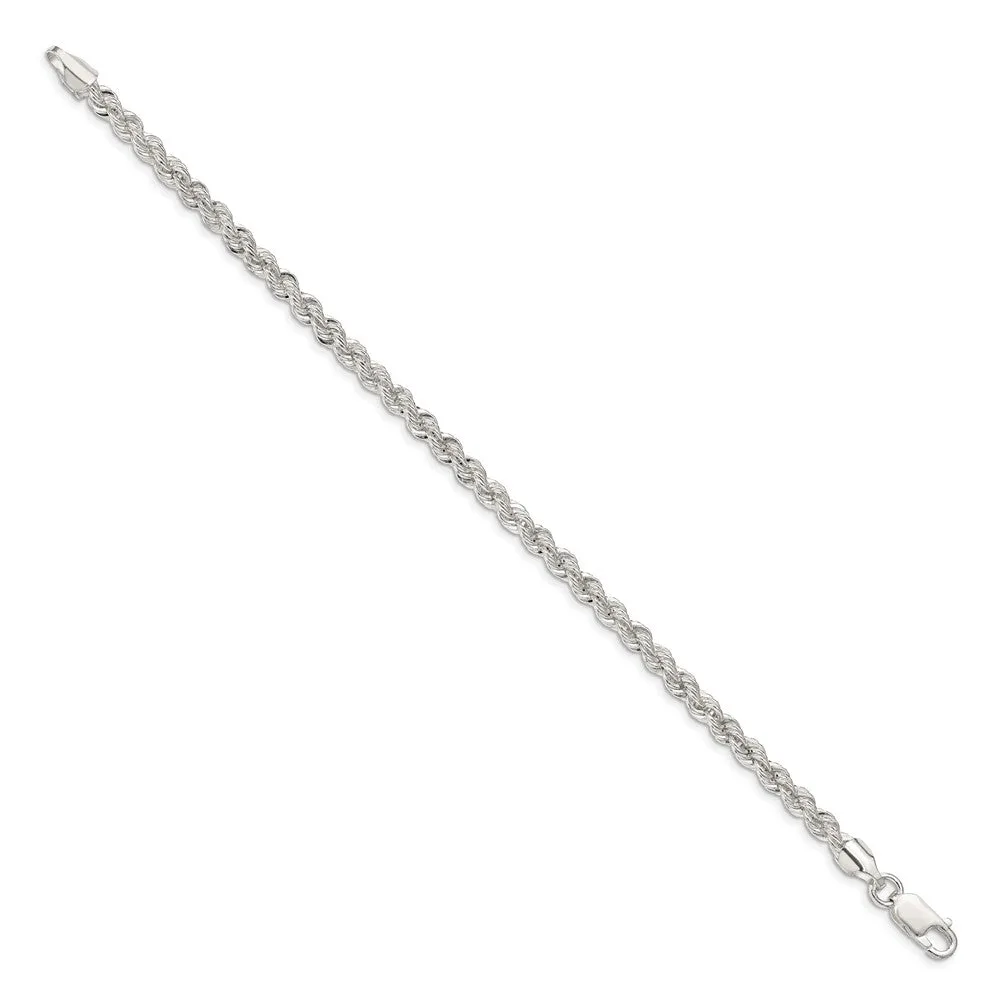 Sterling Silver 4.3mm Solid Rope Chain