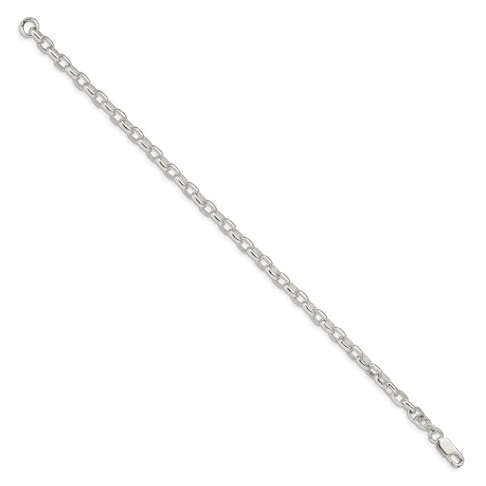 Sterling Silver 4.4mm Oval Fancy Rolo Chain