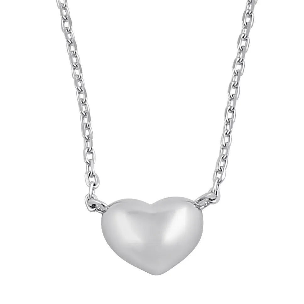 Sterling Silver Bubble Heart Necklace