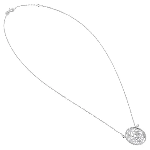 Sterling Silver Circle Filigree Necklace