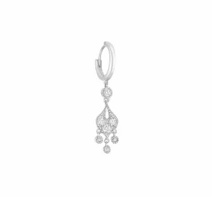 Stone Sultane white gold tiny hoop