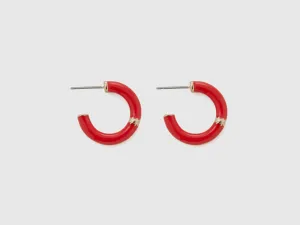 STRAWBERRY RED C HOOP EARRINGS
