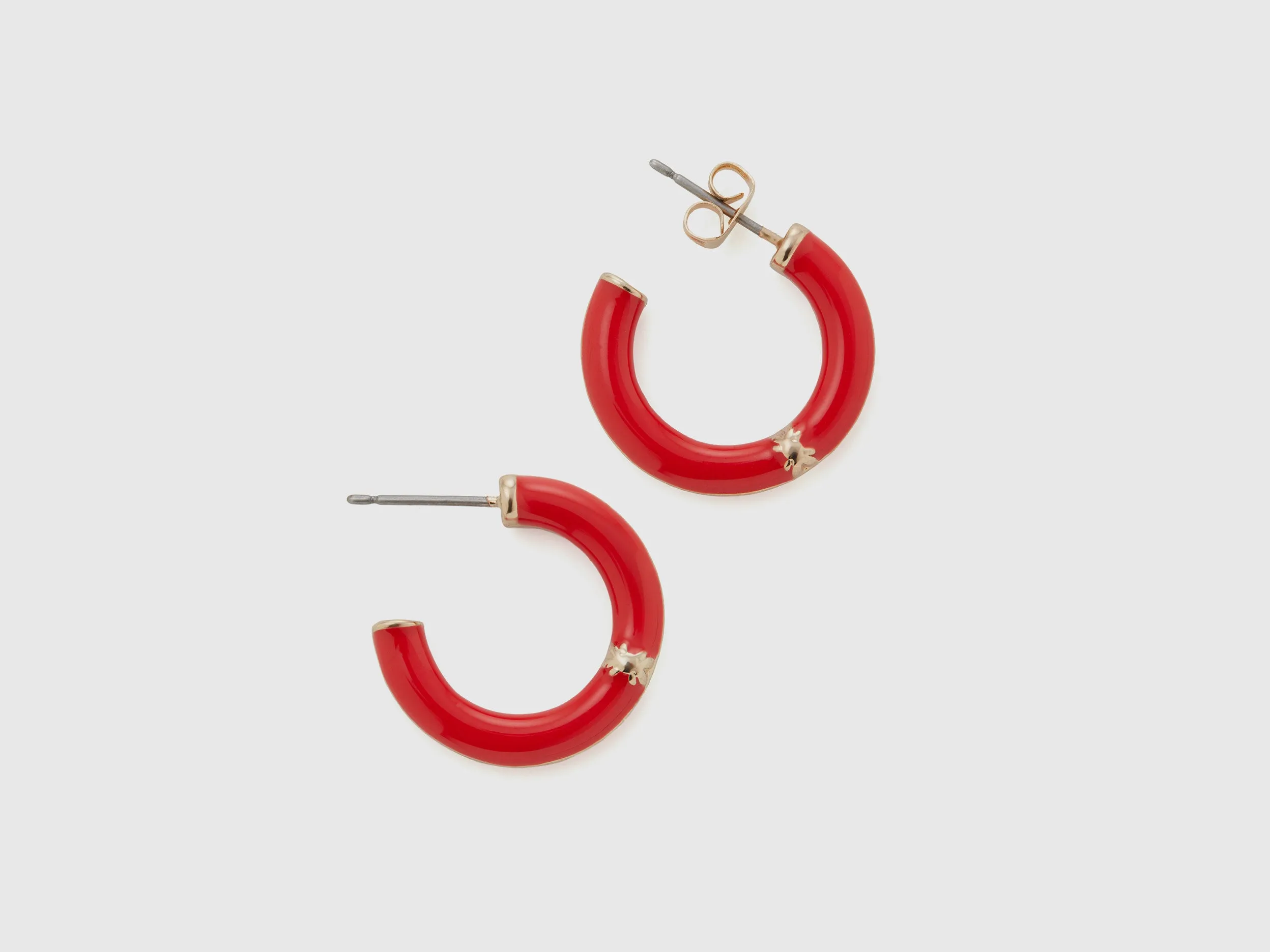 STRAWBERRY RED C HOOP EARRINGS