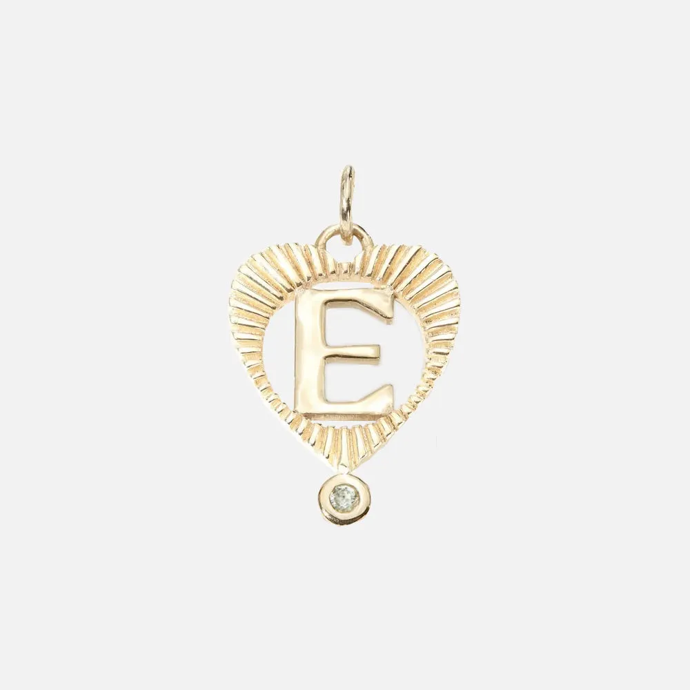 Sunbeam Letter Heart Charm