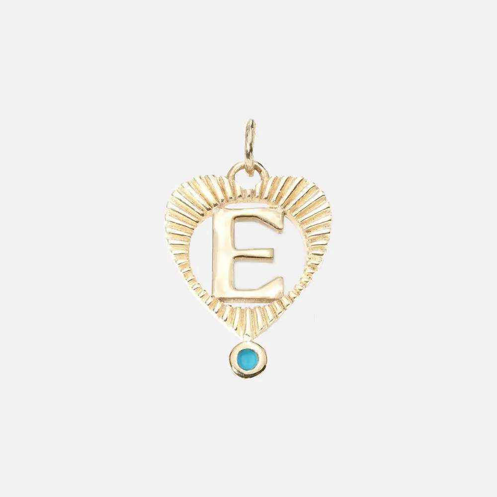 Sunbeam Letter Heart Charm