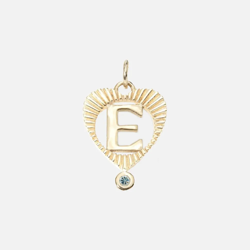 Sunbeam Letter Heart Charm