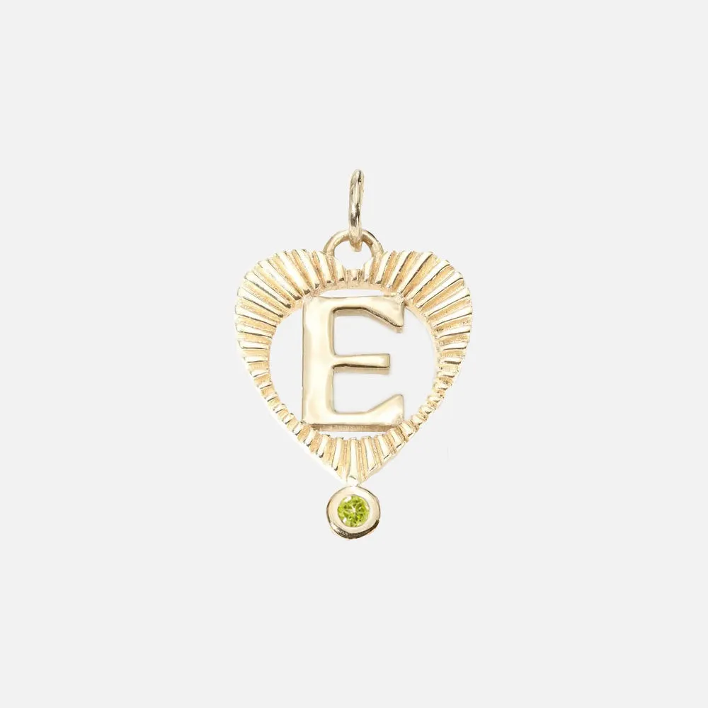 Sunbeam Letter Heart Charm