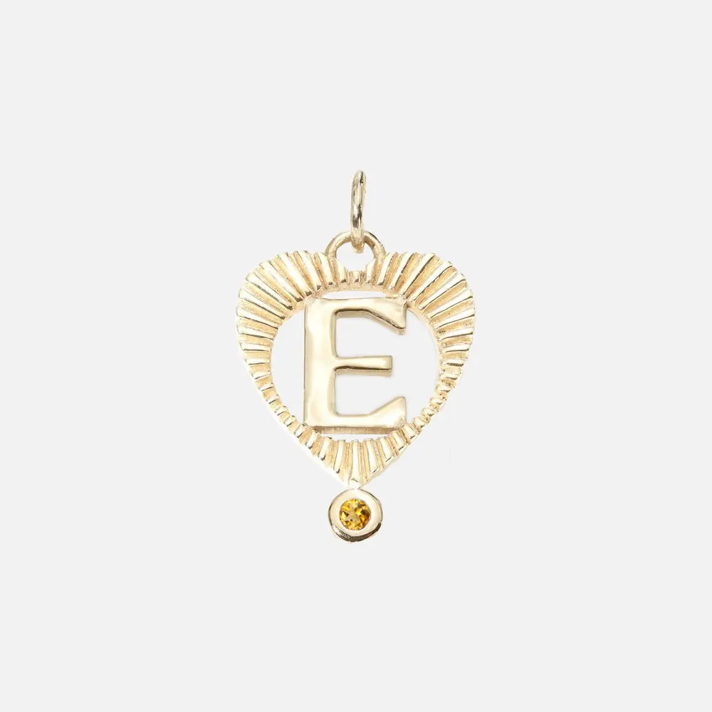 Sunbeam Letter Heart Charm
