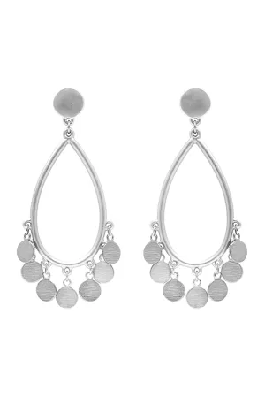 TEARDROP CHANDELIER DISK POST EARRINGS