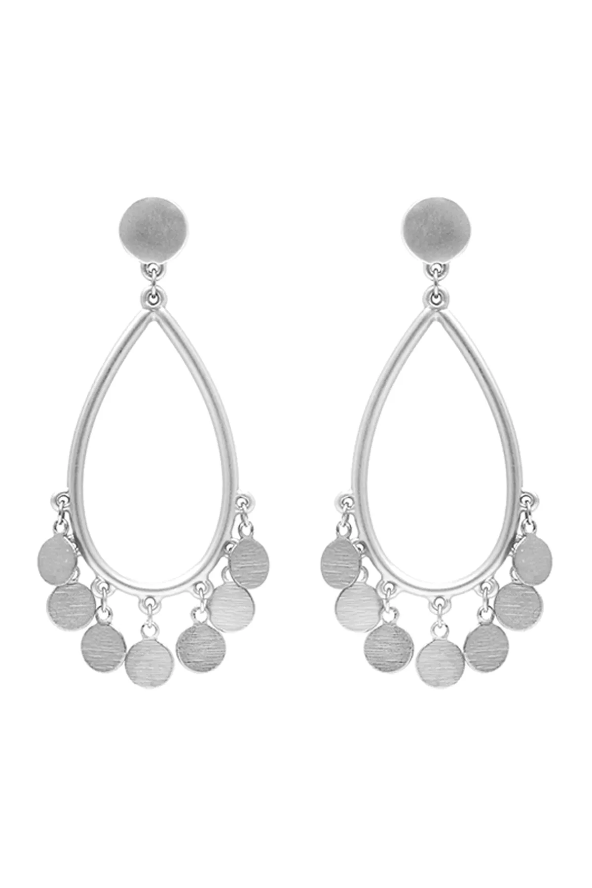 TEARDROP CHANDELIER DISK POST EARRINGS