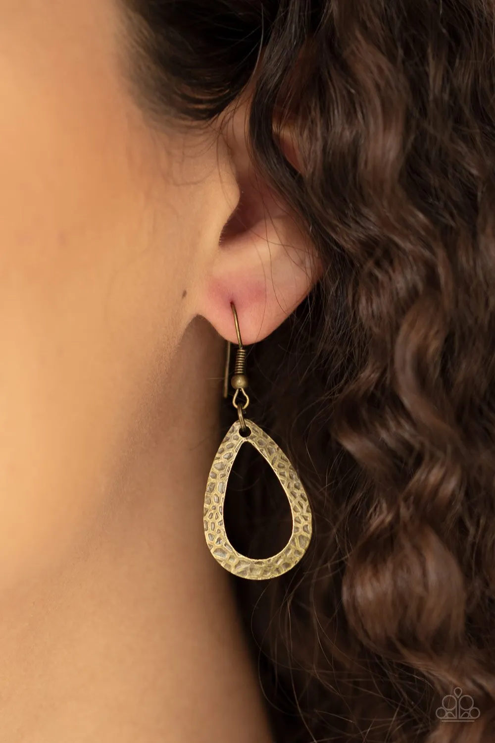 Teardrop Tempest Brass Necklace