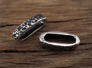 Textured Artisan Sterling Silver Bracelet and Necklace Link (one)