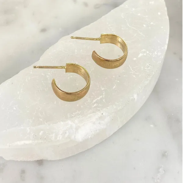 Textured Half Round Hoop Earrings