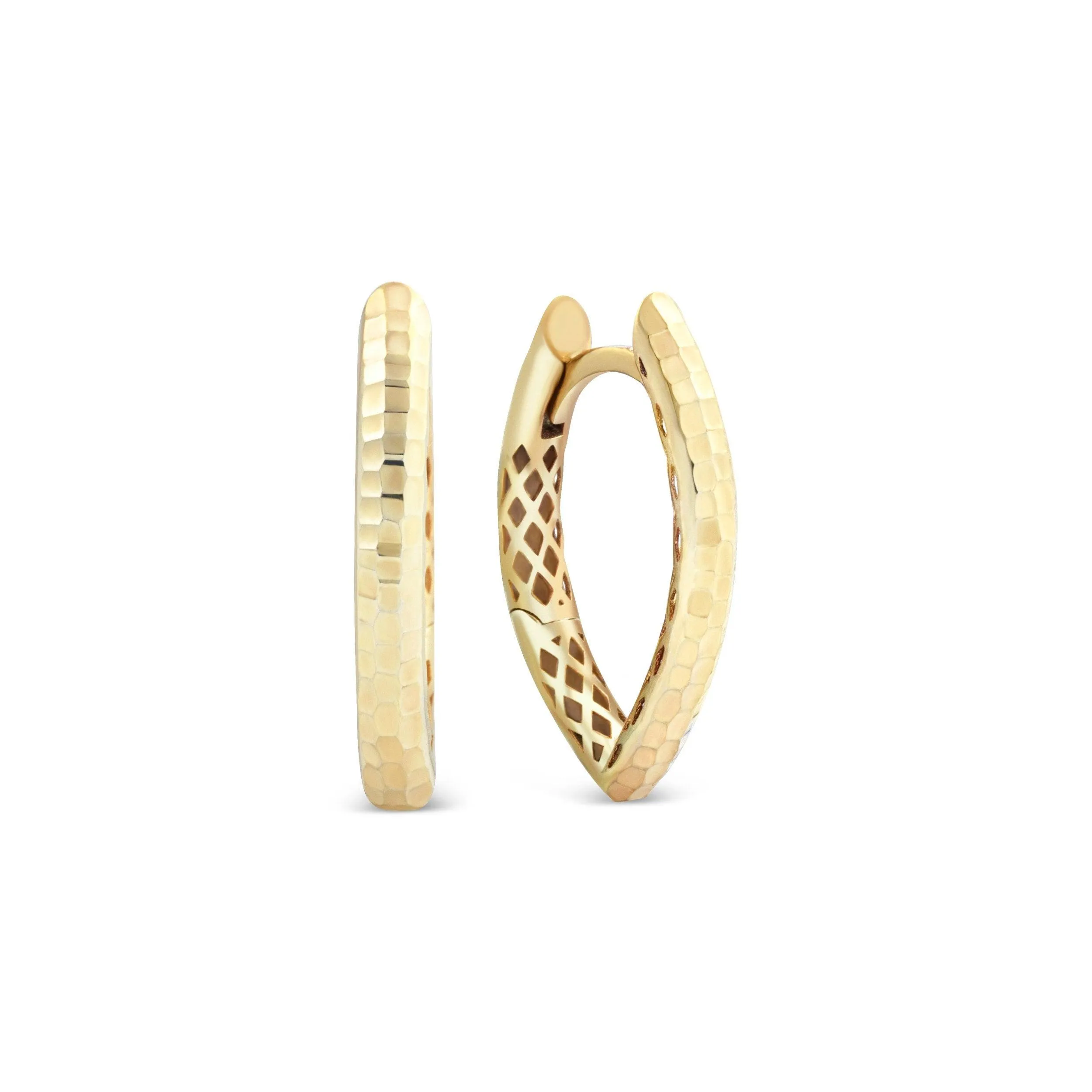 Textured Hoop Earring - 18K Gold Vermeil