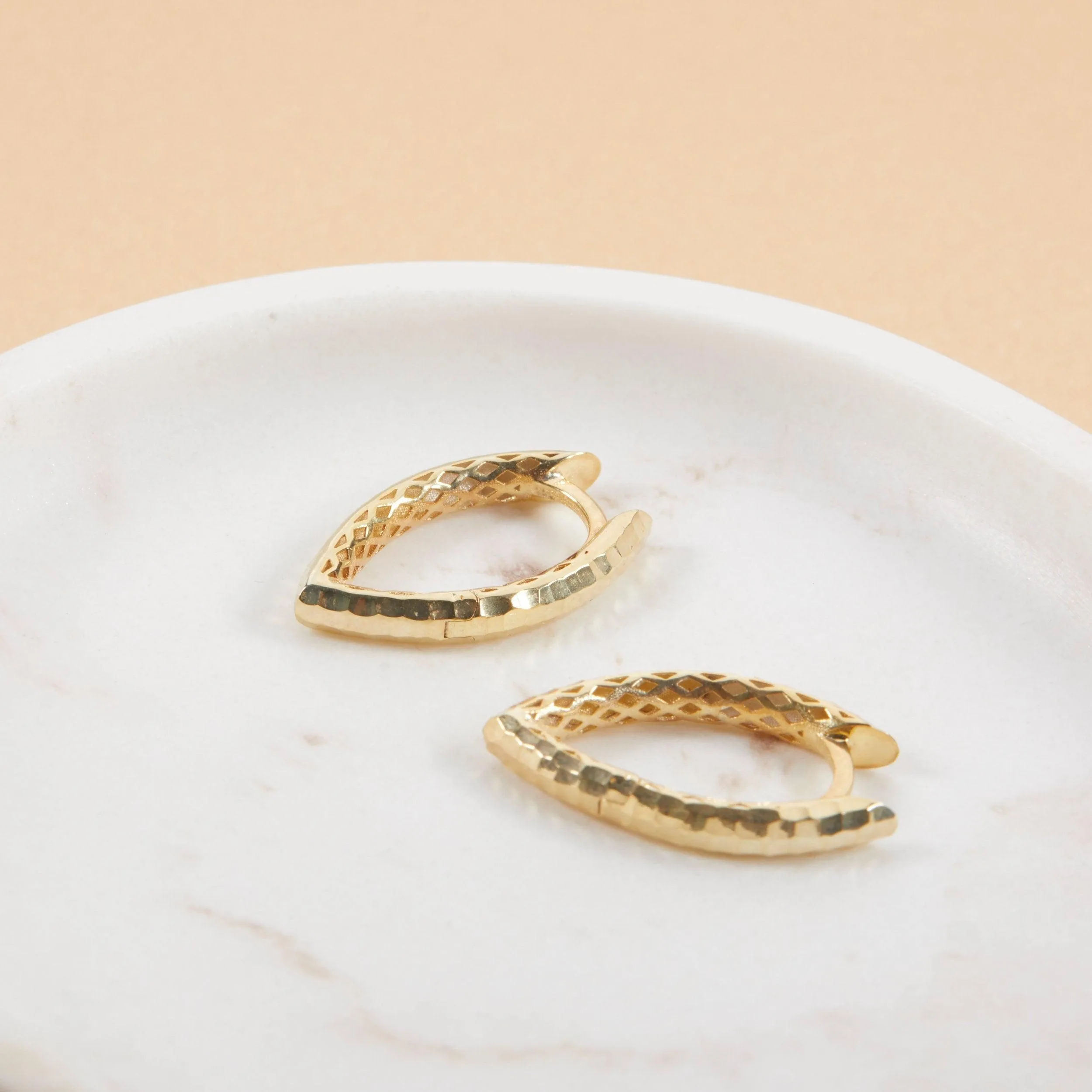 Textured Hoop Earring - 18K Gold Vermeil