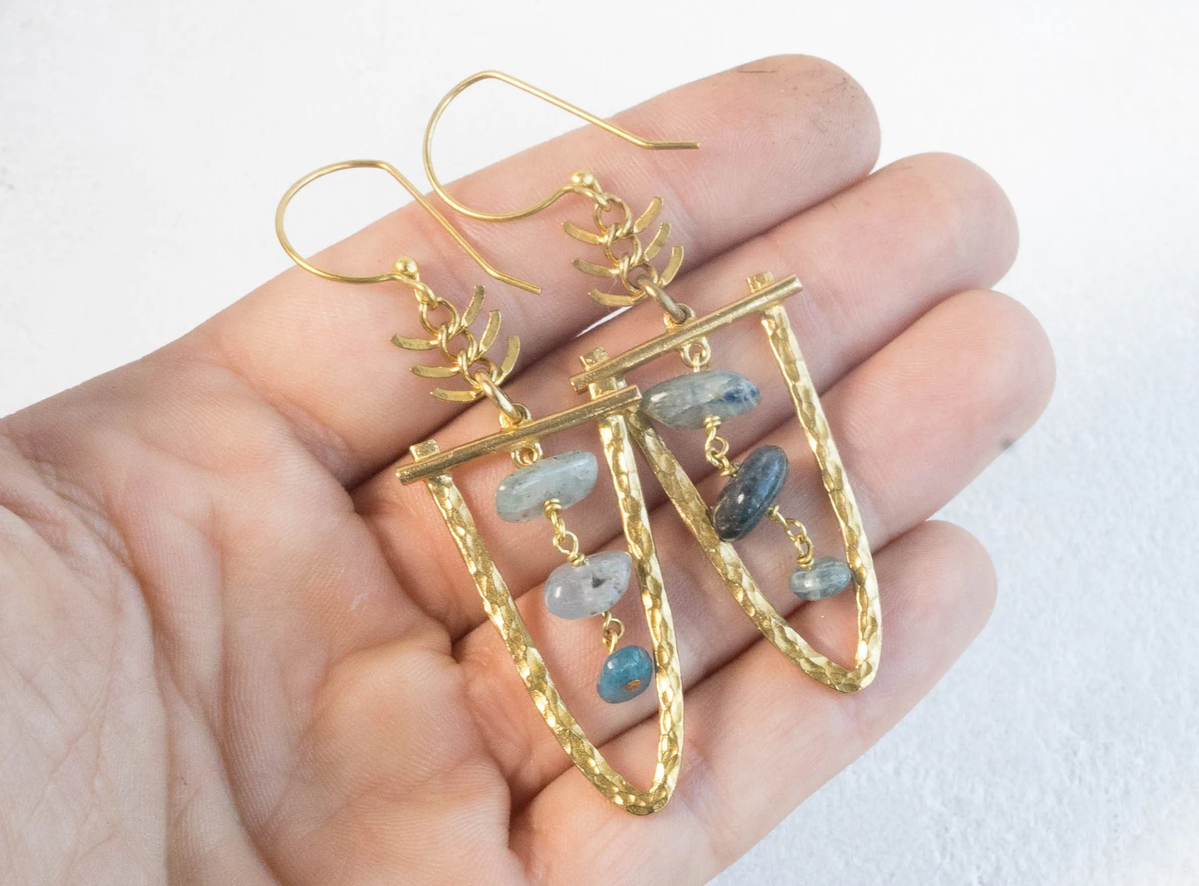 THEIA/ Raw Kyanite Chandelier Earrings