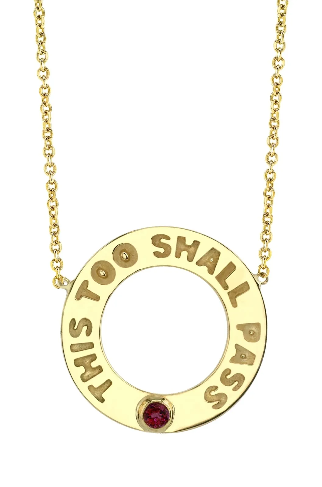 This Too Shall Pass Ruby Necklace