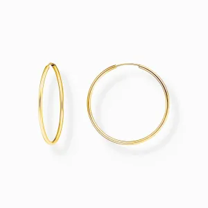 Thomas Sabo Gold Plated Sterling Silver Medium Hoop Earrings
