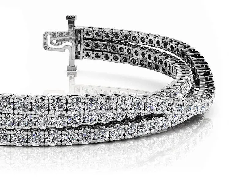 Three Rows Flexible Diamond Bracelet with 11.34 ct.(finished) 2.5mm