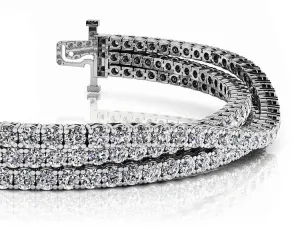 Three Rows Flexible Diamond Bracelet with 11.34 ct.(finished) 2.5mm