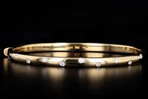 Tiffany & Co. 18K Yellow Gold & Platinum Etoile Diamond Bangle