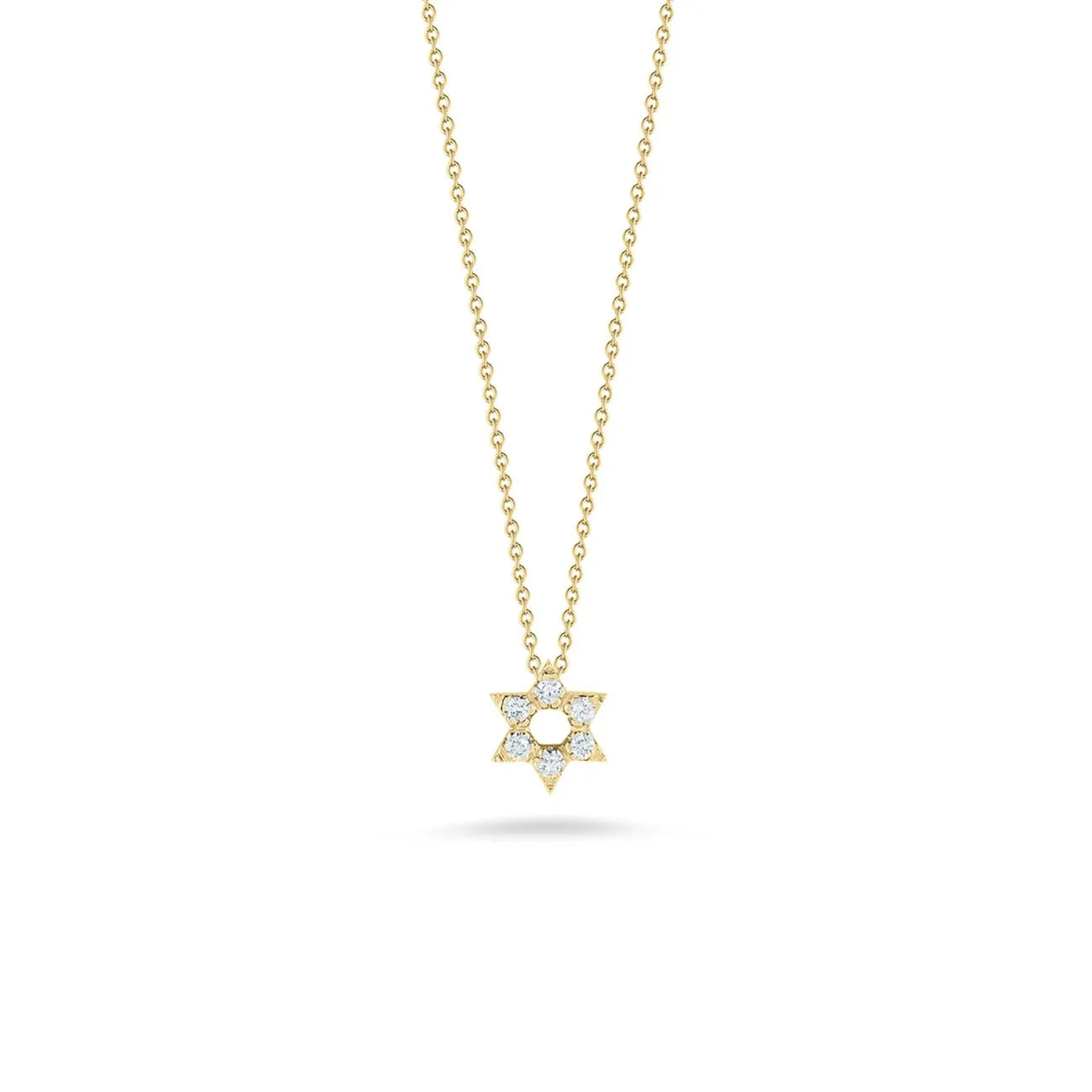 Tiny Treasures 18K Yellow Gold Star of David Diamond Necklace
