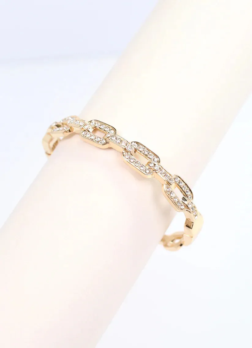 TISDALE CZ METAL LINK BRACELET